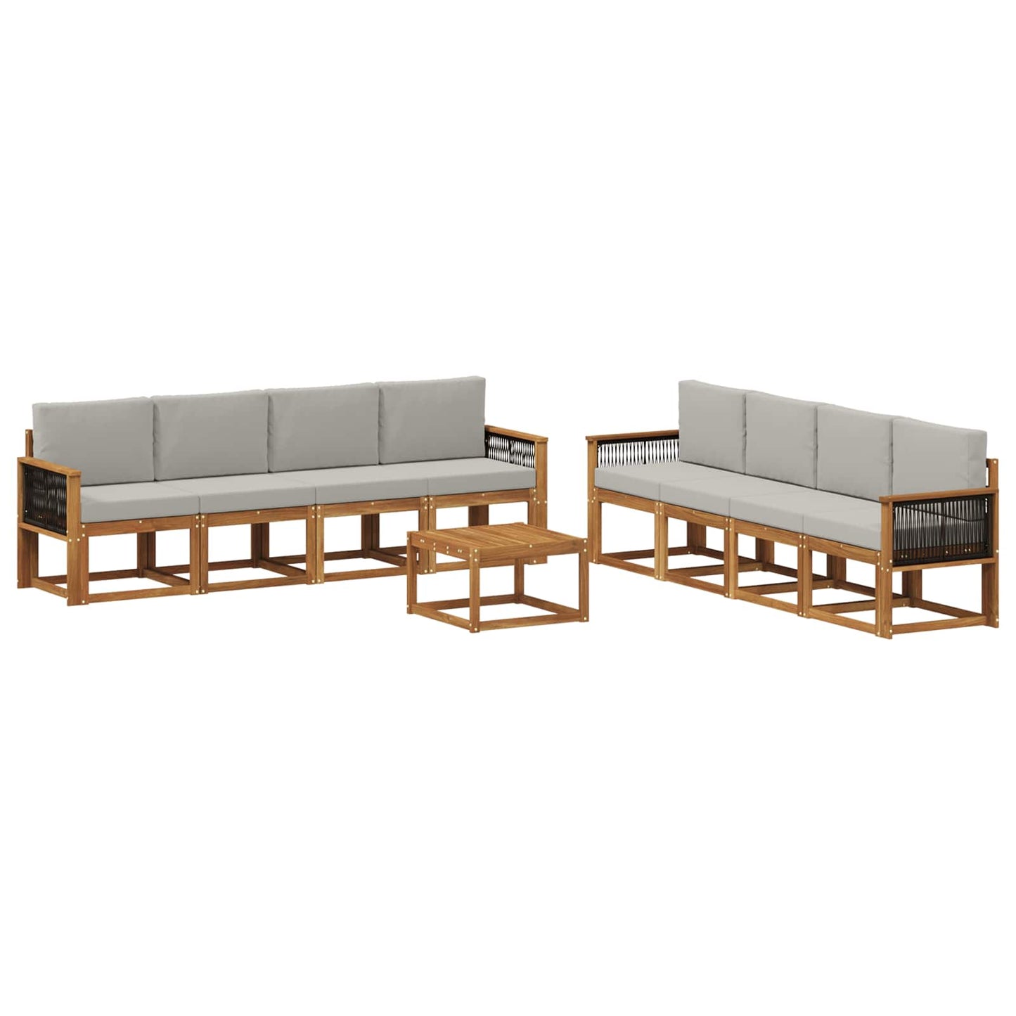 Buiten bankenset met kussen 7 pcs Naturel en lichtgrijs is nu te koop bij PeponiXL, paradijselijk wonen!