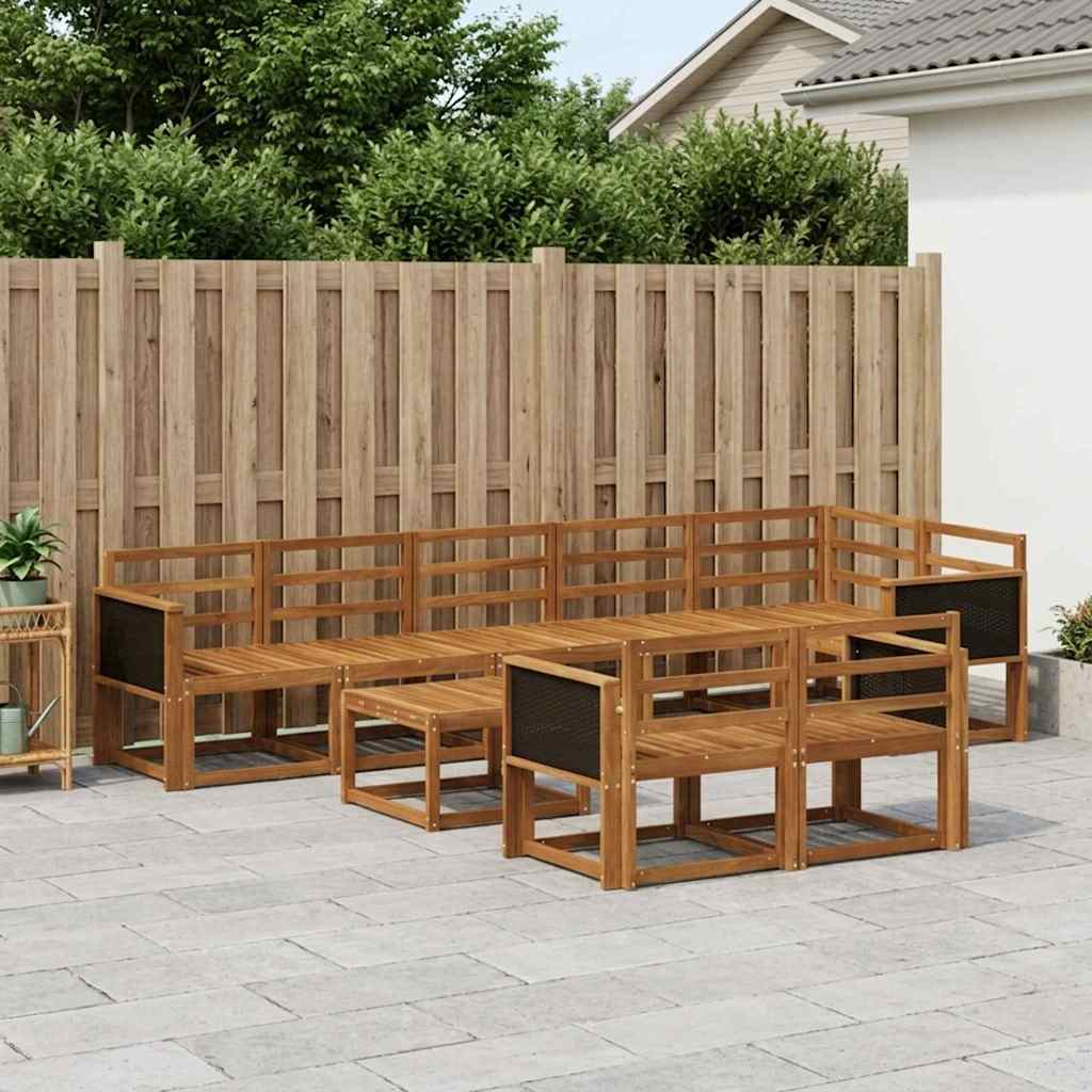 Buiten bankenset 9 pcs Naturel Massief Acaciahout is nu te koop bij PeponiXL, paradijselijk wonen!