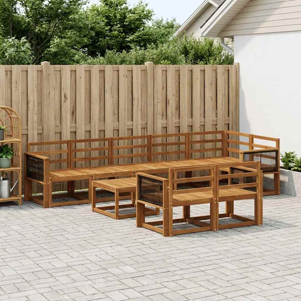 Buiten bankenset 9 pcs Naturel Massief Acaciahout is nu te koop bij PeponiXL, paradijselijk wonen!