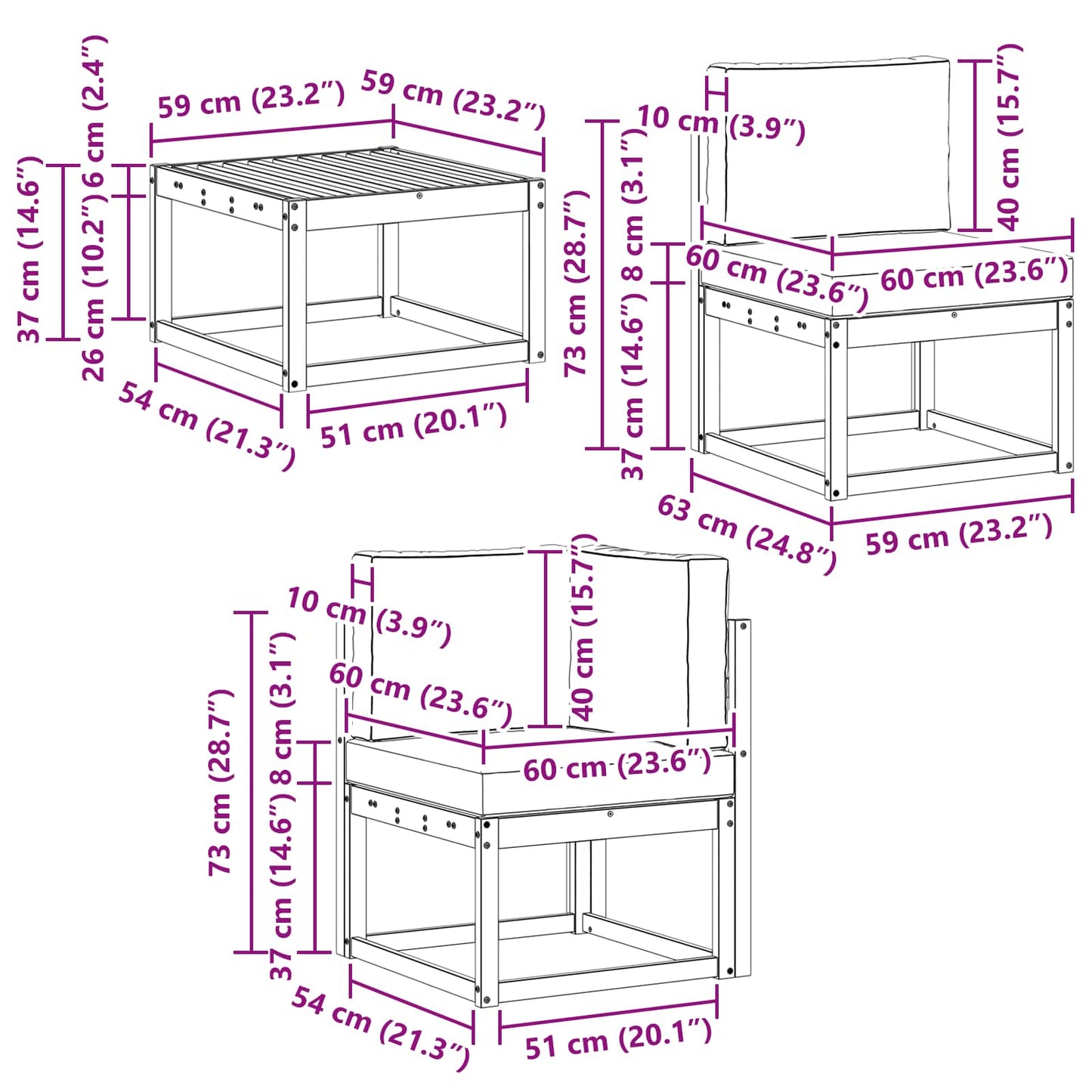 Buiten bankenset 9 pcs Natuurlijk en Antraciet Polyester is nu te koop bij PeponiXL, paradijselijk wonen!