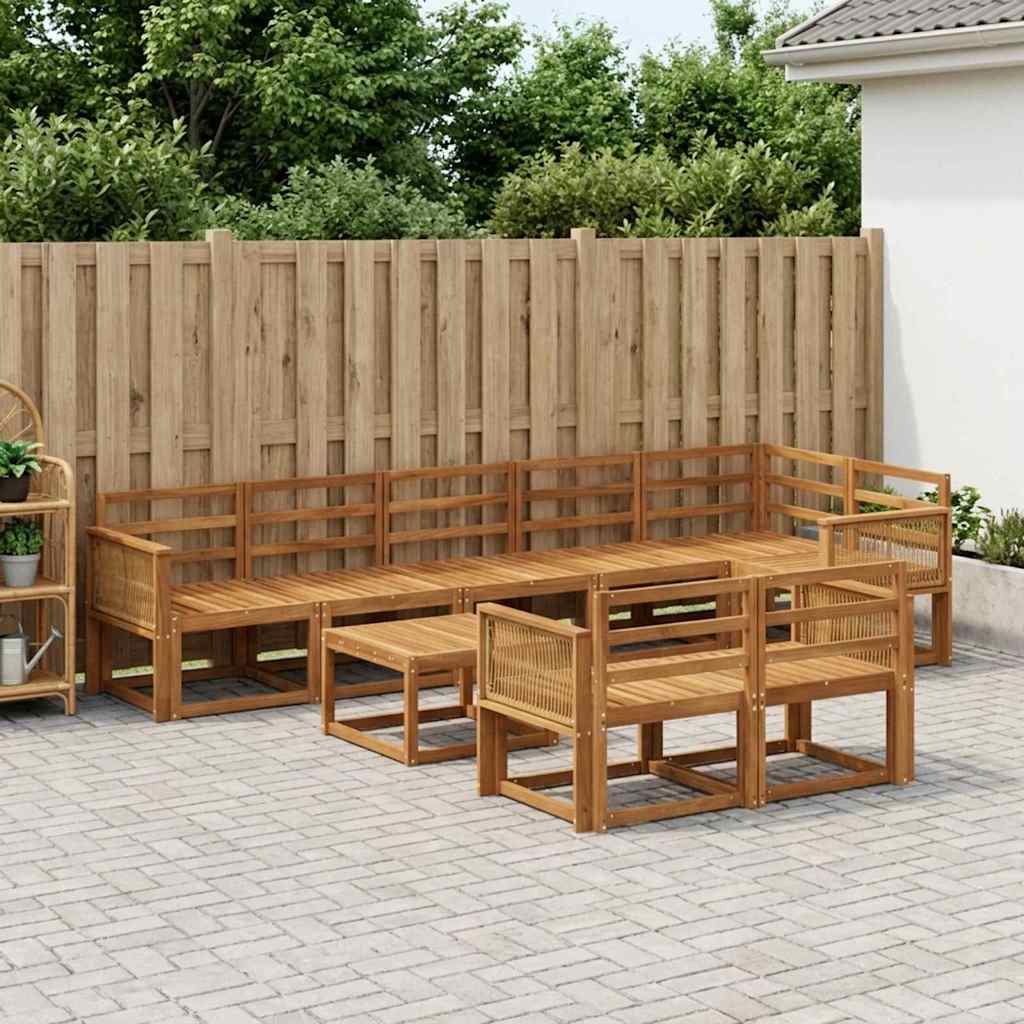 Buiten bankenset 9 pcs Naturel Massief Acaciahout is nu te koop bij PeponiXL, paradijselijk wonen!