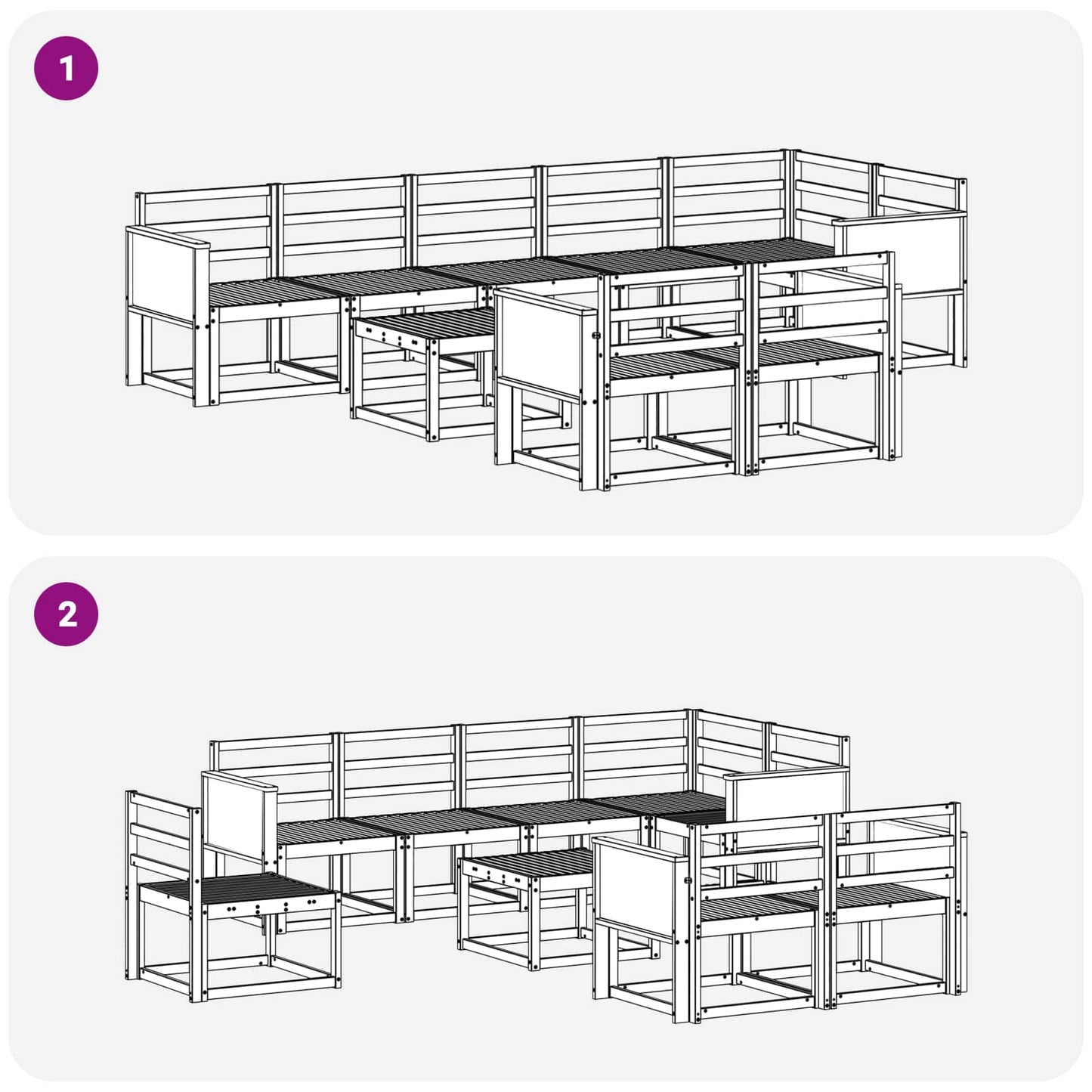 Buiten bankenset 9 pcs Naturel Massief Acaciahout is nu te koop bij PeponiXL, paradijselijk wonen!
