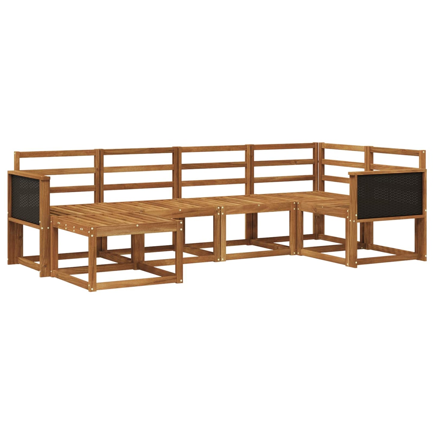 Buiten bankenset 6 pcs Naturel Massief Acaciahout is nu te koop bij PeponiXL, paradijselijk wonen!