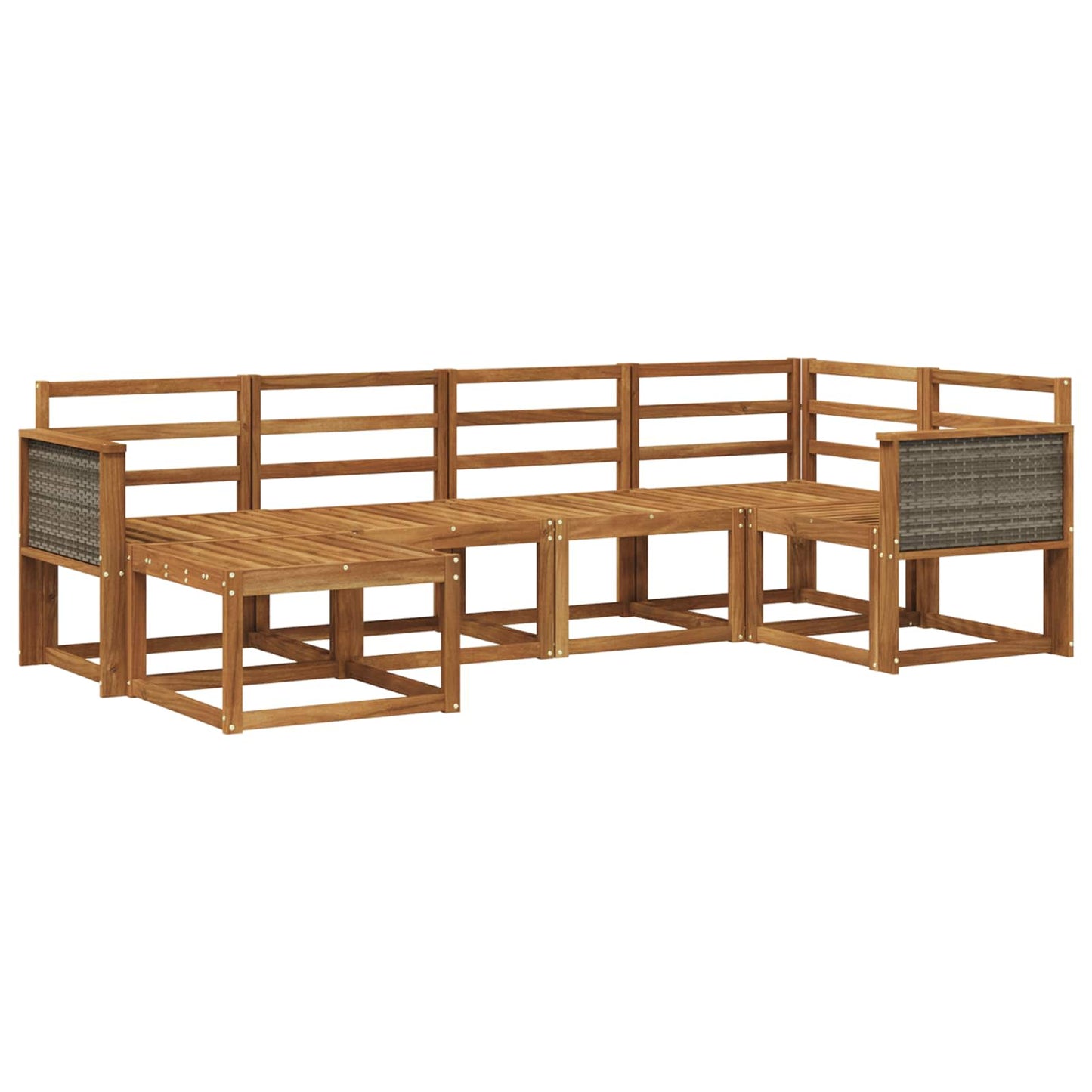 Buiten bankenset 6 pcs Naturel Massief Acaciahout is nu te koop bij PeponiXL, paradijselijk wonen!