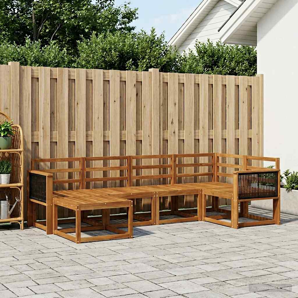 Buiten bankenset 6 pcs Naturel Massief Acaciahout is nu te koop bij PeponiXL, paradijselijk wonen!