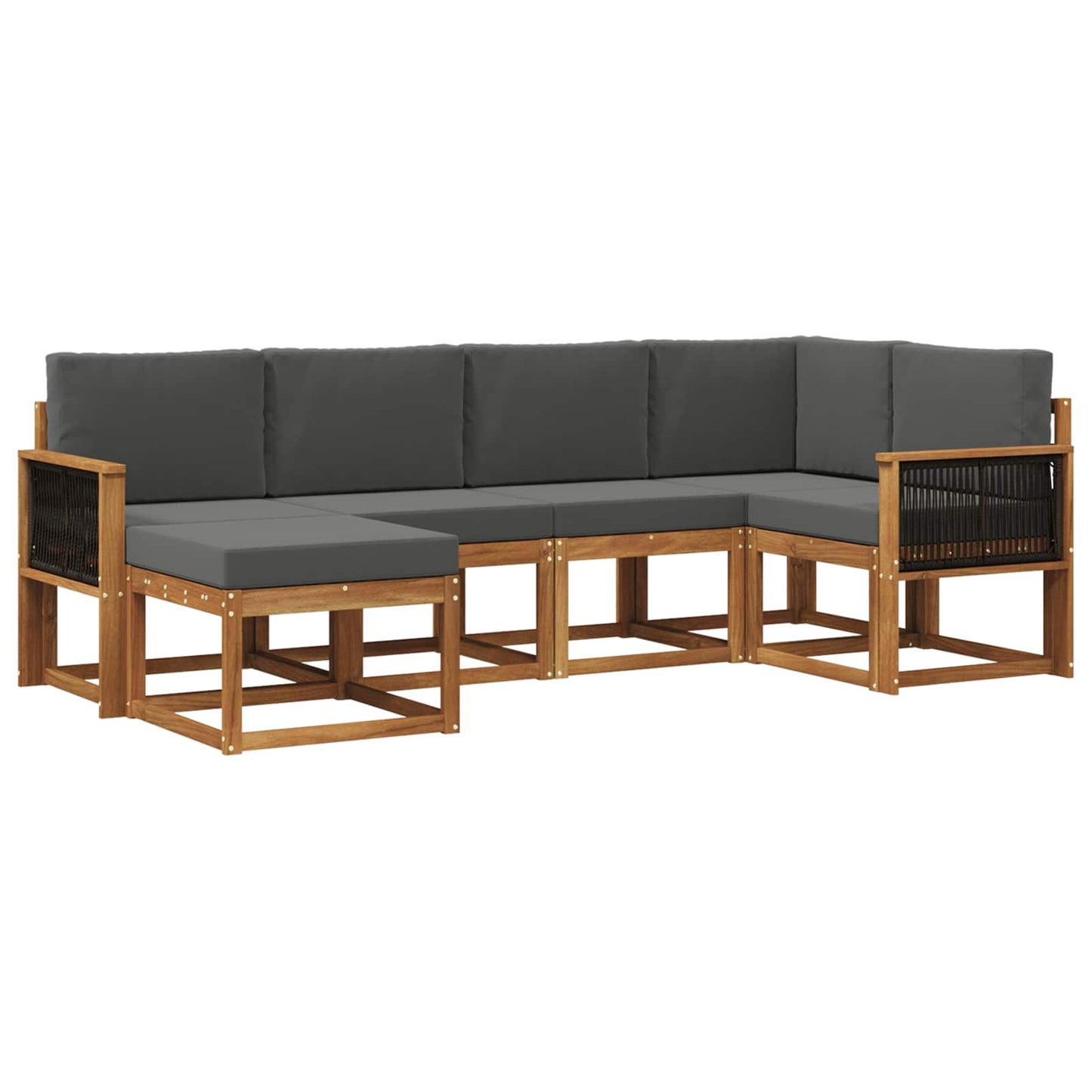 Buiten bankenset 6 pcs Natuurlijk en Antraciet is nu te koop bij PeponiXL, paradijselijk wonen!