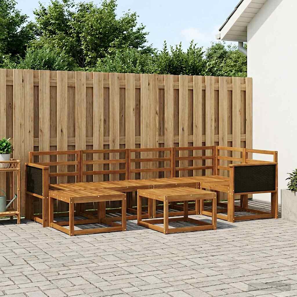 Buiten bankenset 7 pcs Naturel Massief Acaciahout is nu te koop bij PeponiXL, paradijselijk wonen!