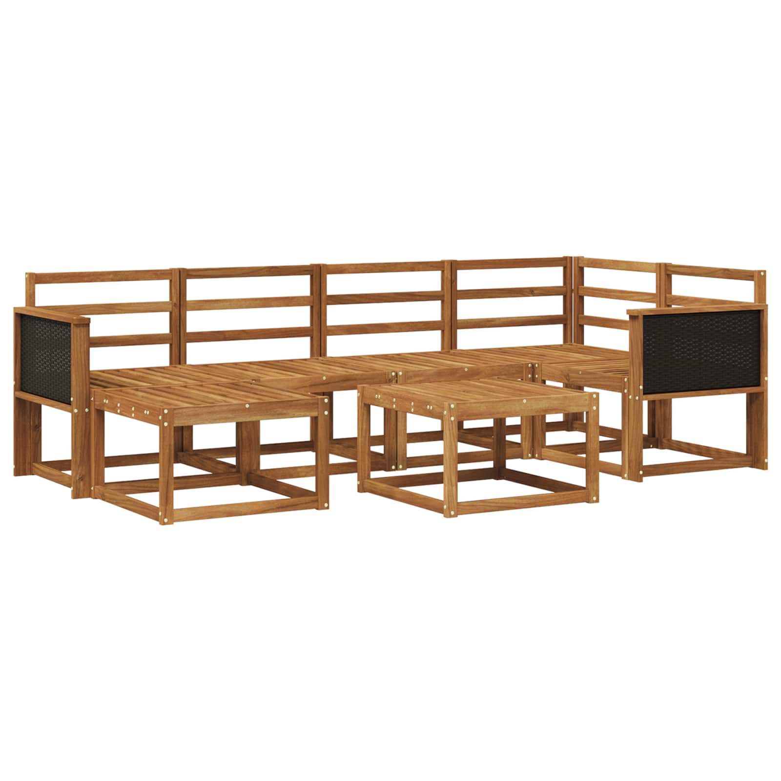 Buiten bankenset 7 pcs Naturel Massief Acaciahout is nu te koop bij PeponiXL, paradijselijk wonen!