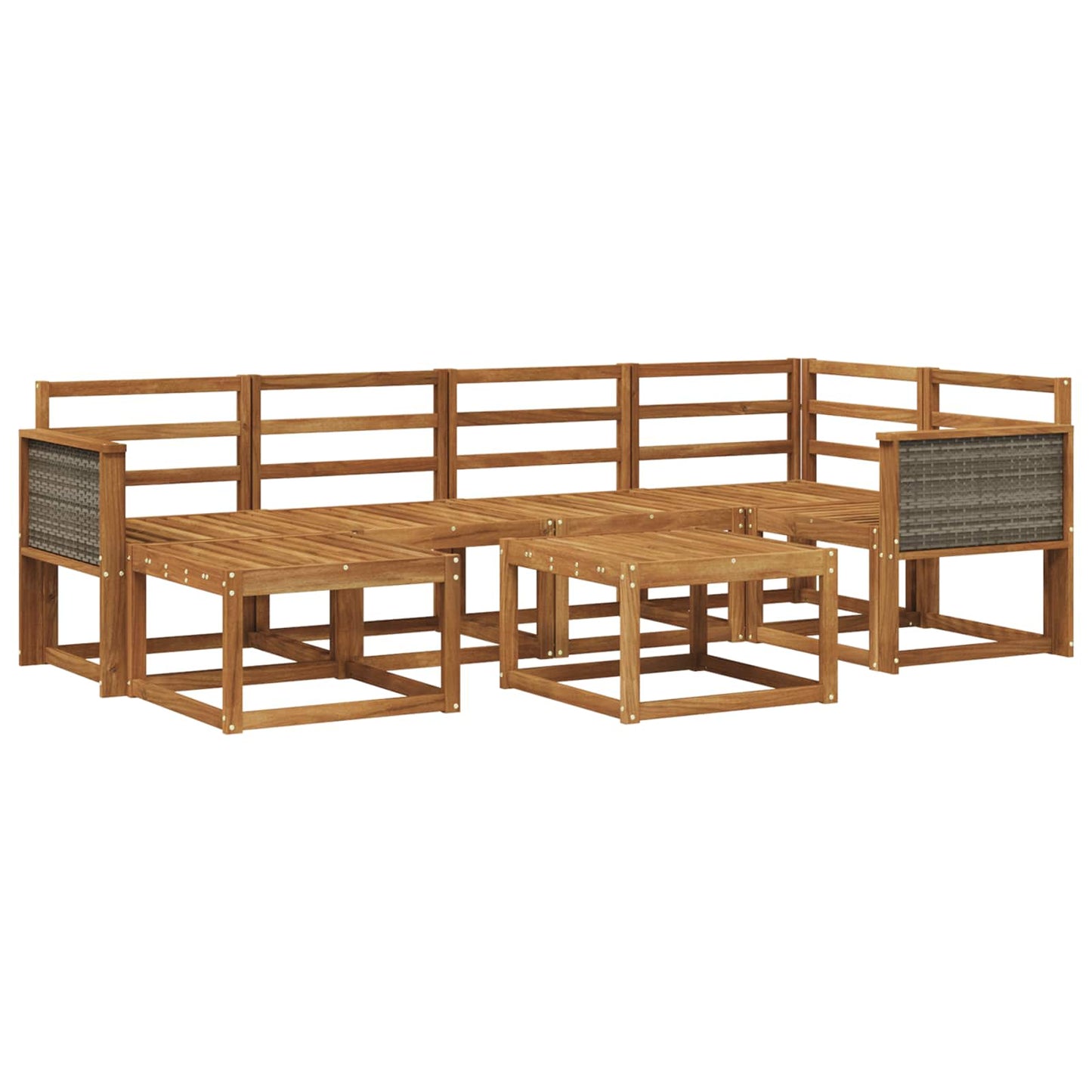 Buiten bankenset 7 pcs Naturel Massief Acaciahout is nu te koop bij PeponiXL, paradijselijk wonen!