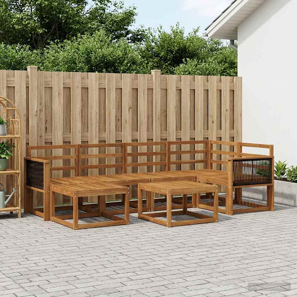 Buiten bankenset 7 pcs Naturel Massief Acaciahout is nu te koop bij PeponiXL, paradijselijk wonen!