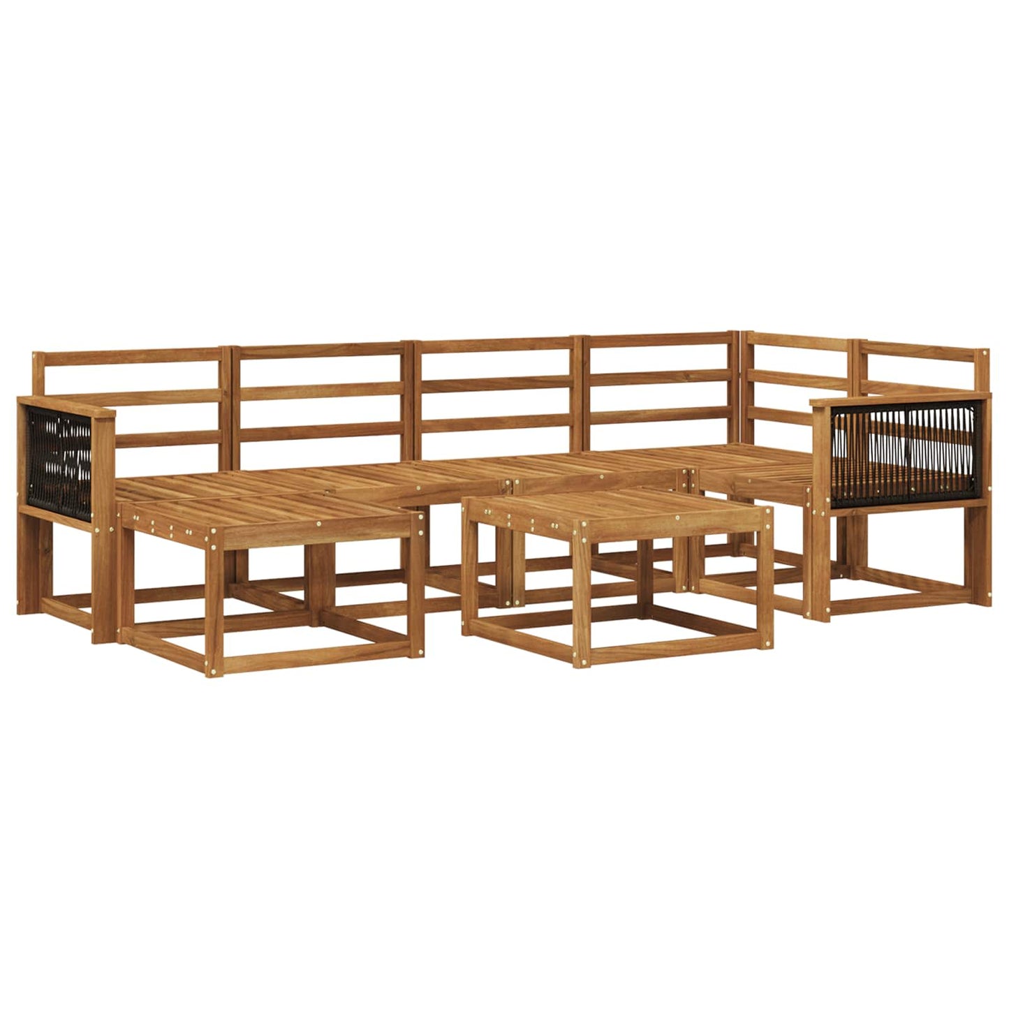 Buiten bankenset 7 pcs Naturel Massief Acaciahout is nu te koop bij PeponiXL, paradijselijk wonen!