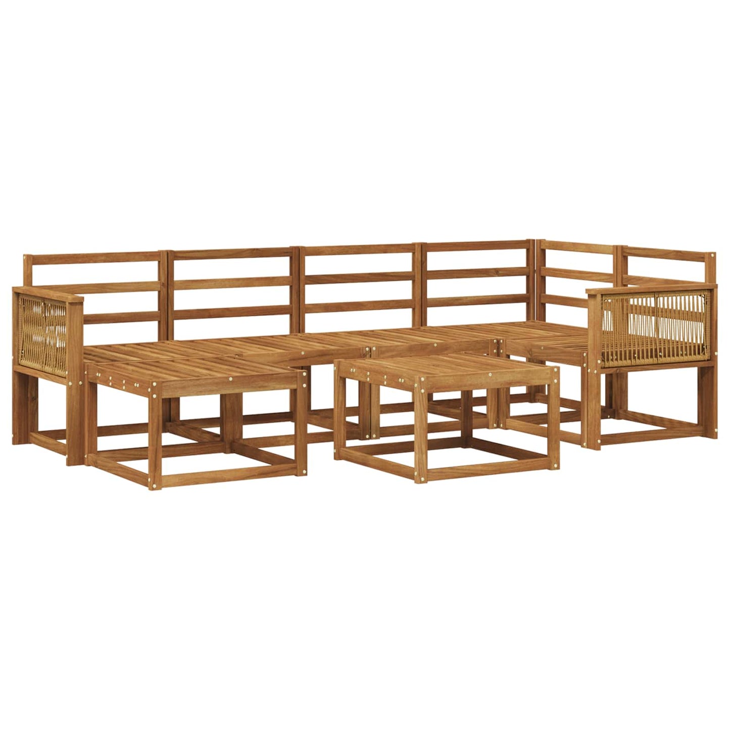 Buiten bankenset 7 pcs Naturel Massief Acaciahout is nu te koop bij PeponiXL, paradijselijk wonen!