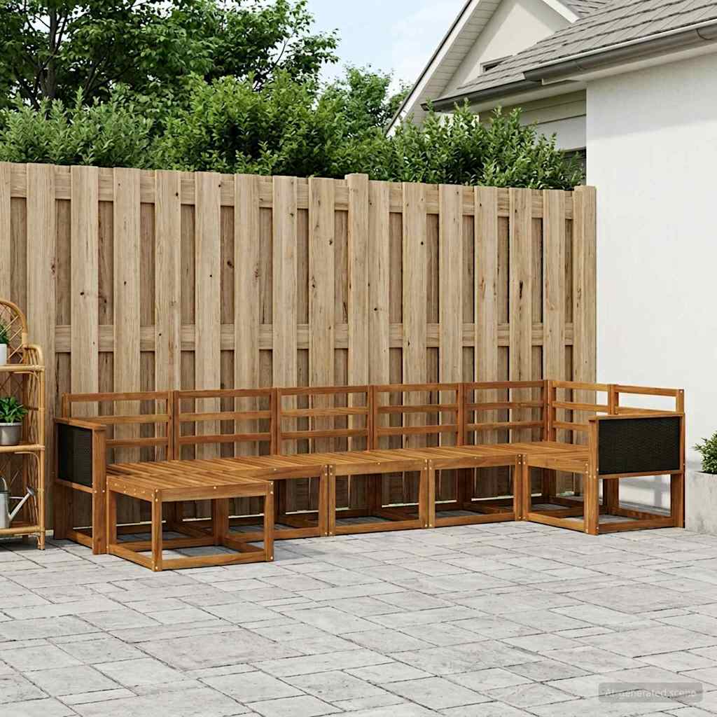 Buiten bankenset 7 pcs Naturel Massief Acaciahout is nu te koop bij PeponiXL, paradijselijk wonen!