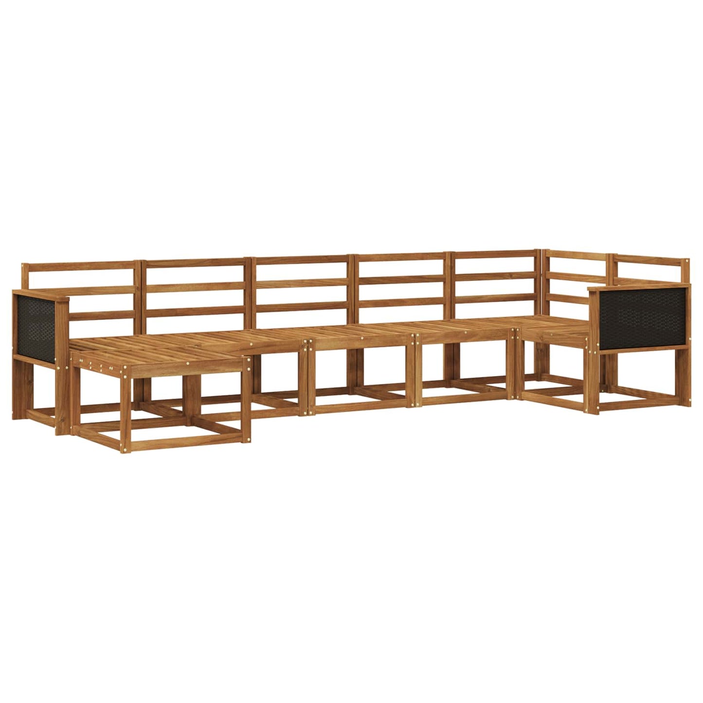 Buiten bankenset 7 pcs Naturel Massief Acaciahout is nu te koop bij PeponiXL, paradijselijk wonen!