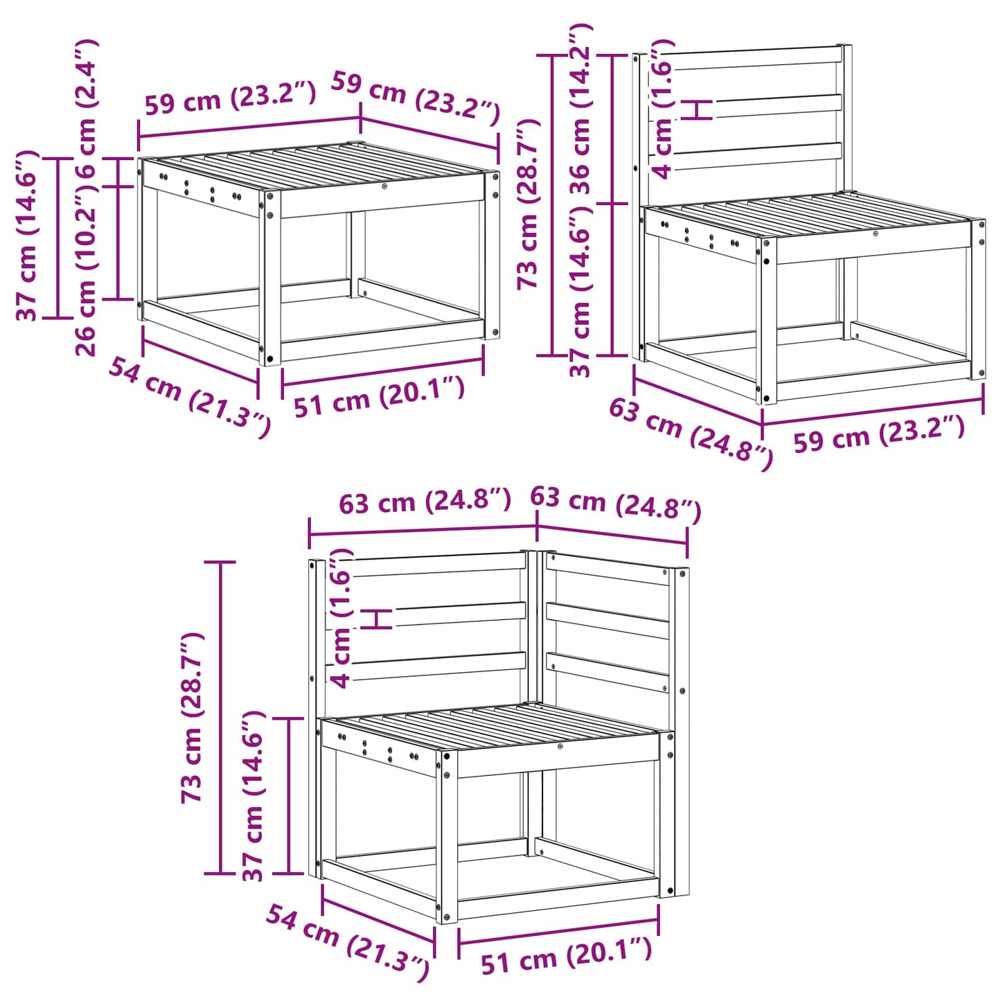 Buiten bankenset 7 pcs Naturel Massief Acaciahout is nu te koop bij PeponiXL, paradijselijk wonen!
