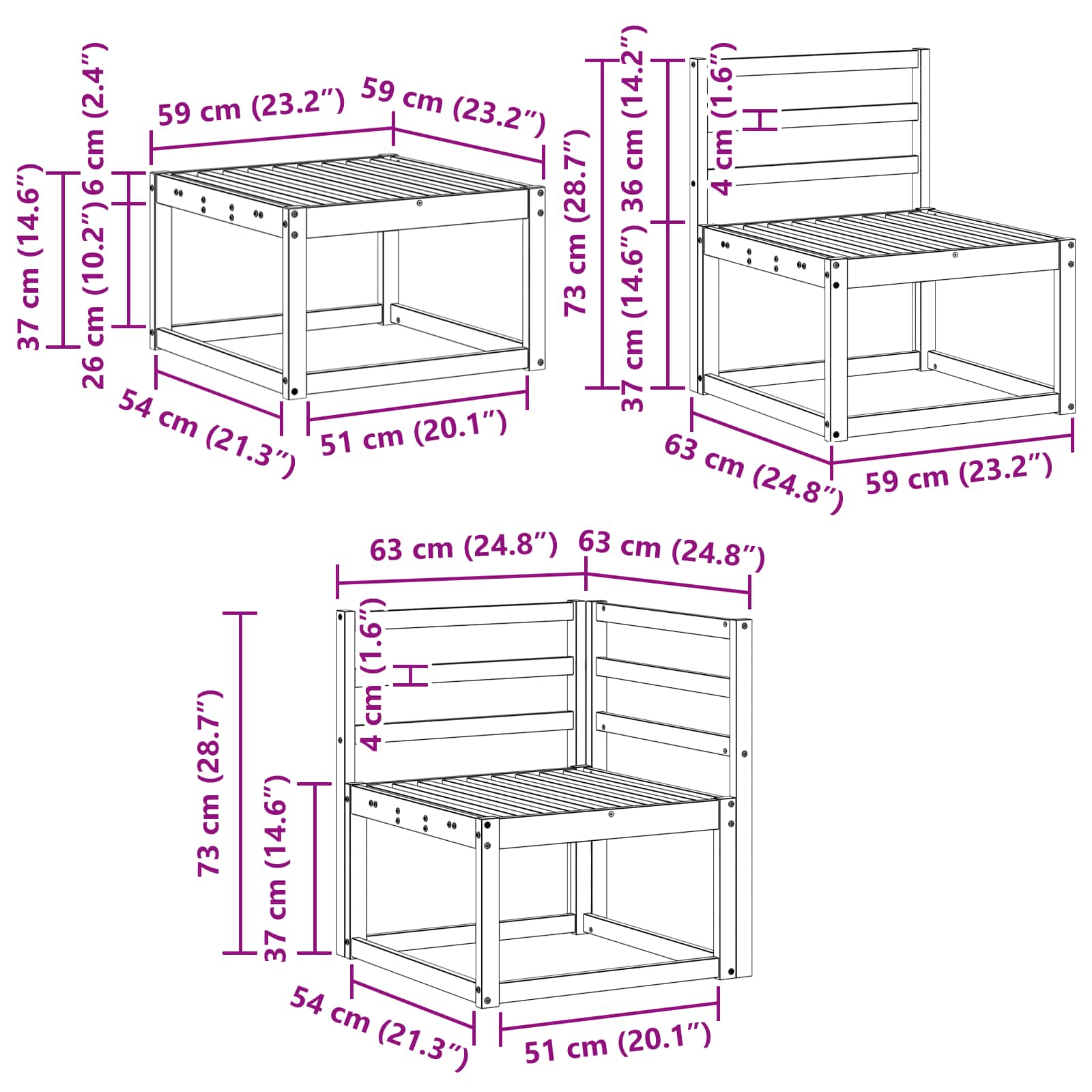 Buiten bankenset 7 pcs Naturel Massief Acaciahout is nu te koop bij PeponiXL, paradijselijk wonen!