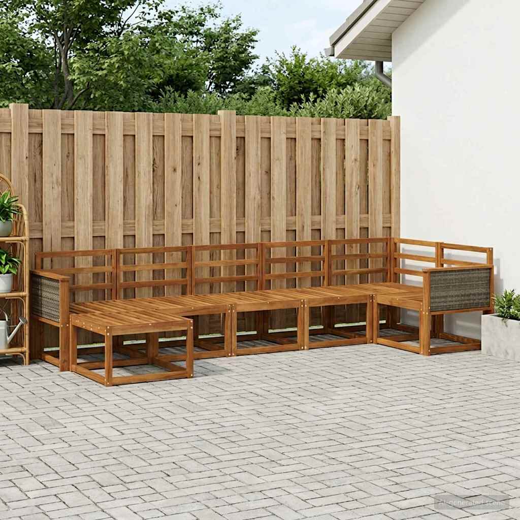 Buiten bankenset 7 pcs Naturel Massief Acaciahout is nu te koop bij PeponiXL, paradijselijk wonen!