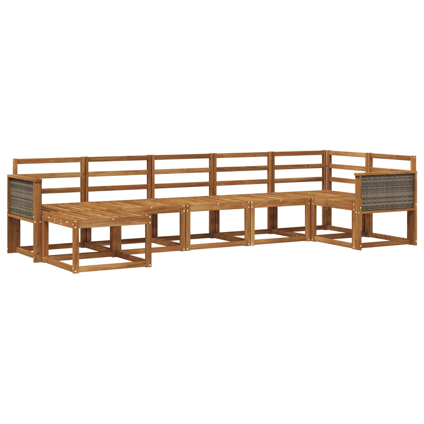 Buiten bankenset 7 pcs Naturel Massief Acaciahout is nu te koop bij PeponiXL, paradijselijk wonen!