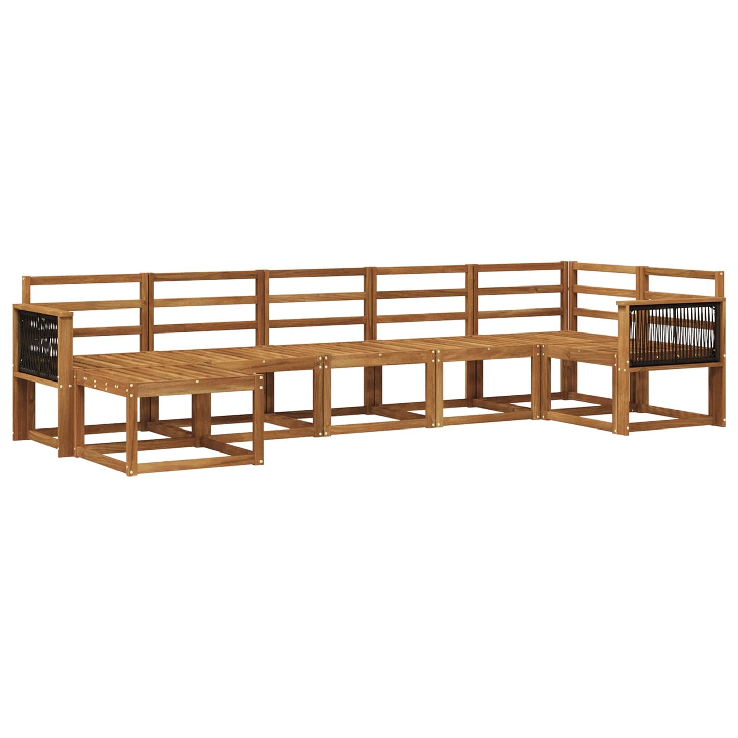 Buiten bankenset 7 pcs Naturel Massief Acaciahout is nu te koop bij PeponiXL, paradijselijk wonen!