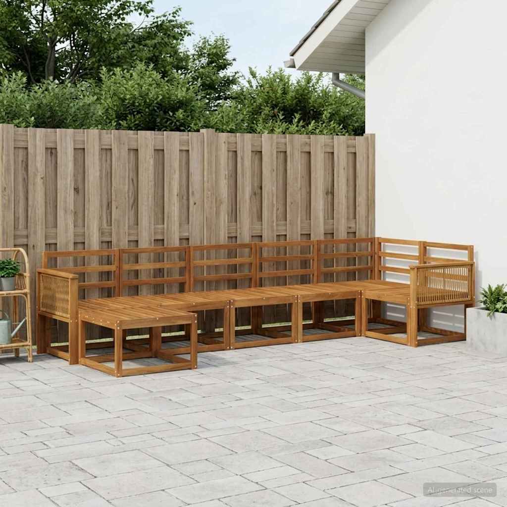Buiten bankenset 7 pcs Naturel Massief Acaciahout is nu te koop bij PeponiXL, paradijselijk wonen!