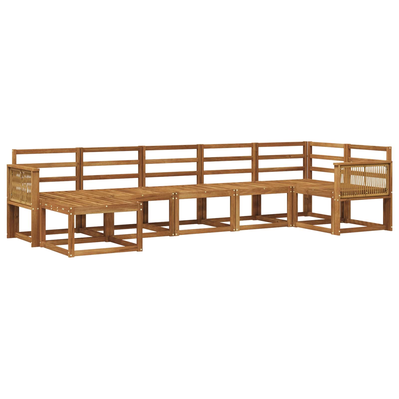 Buiten bankenset 7 pcs Naturel Massief Acaciahout is nu te koop bij PeponiXL, paradijselijk wonen!