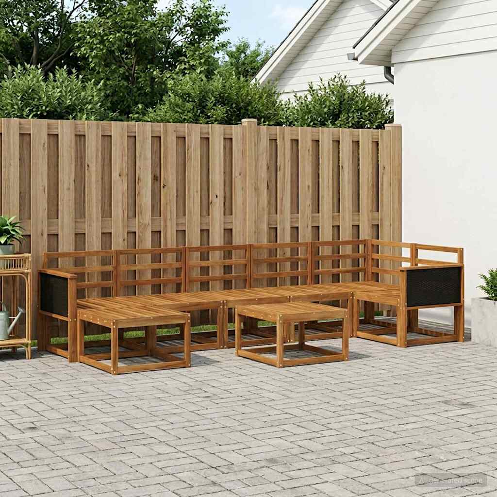 Buiten bankenset 8 pcs Naturel Massief Acaciahout is nu te koop bij PeponiXL, paradijselijk wonen!