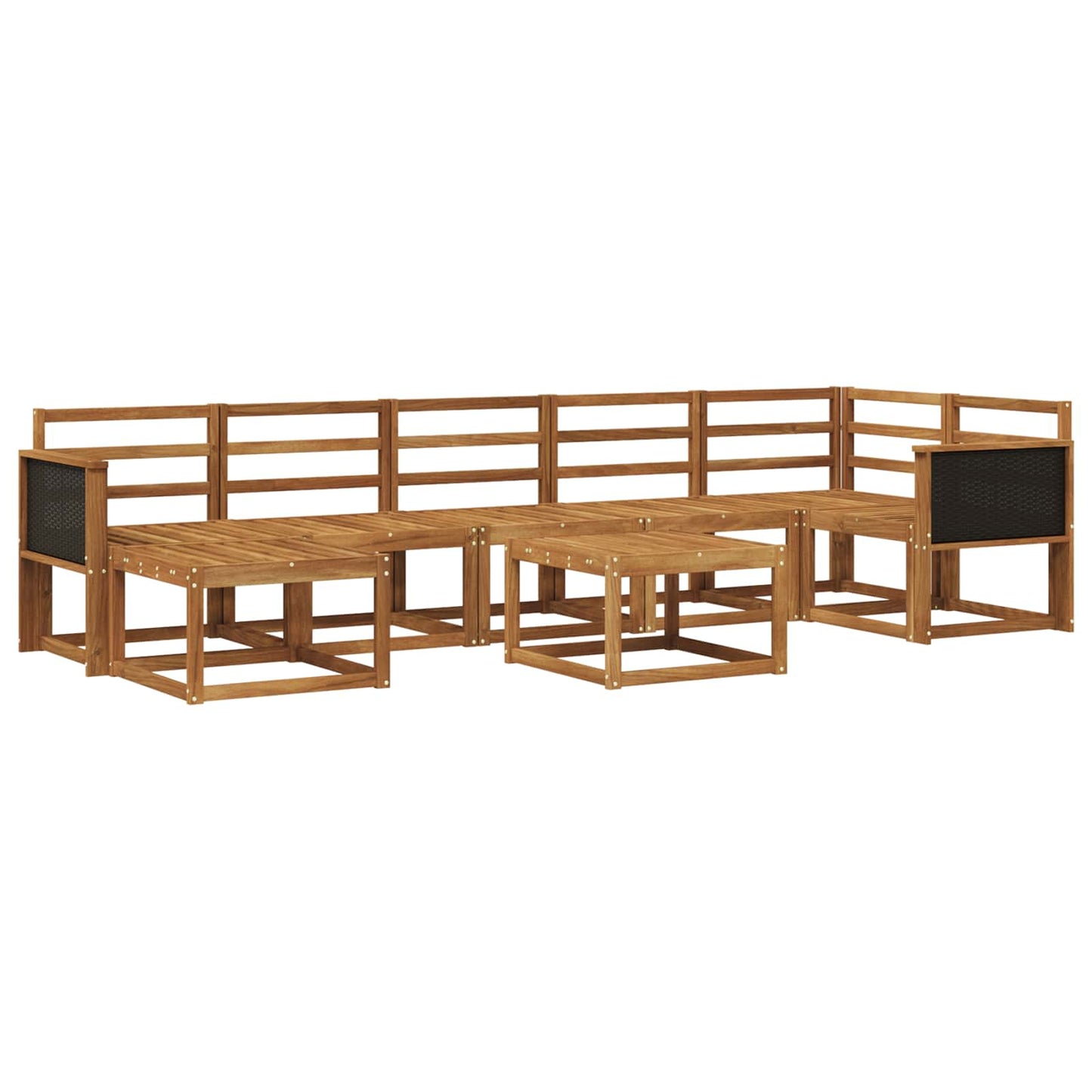 Buiten bankenset 8 pcs Naturel Massief Acaciahout is nu te koop bij PeponiXL, paradijselijk wonen!