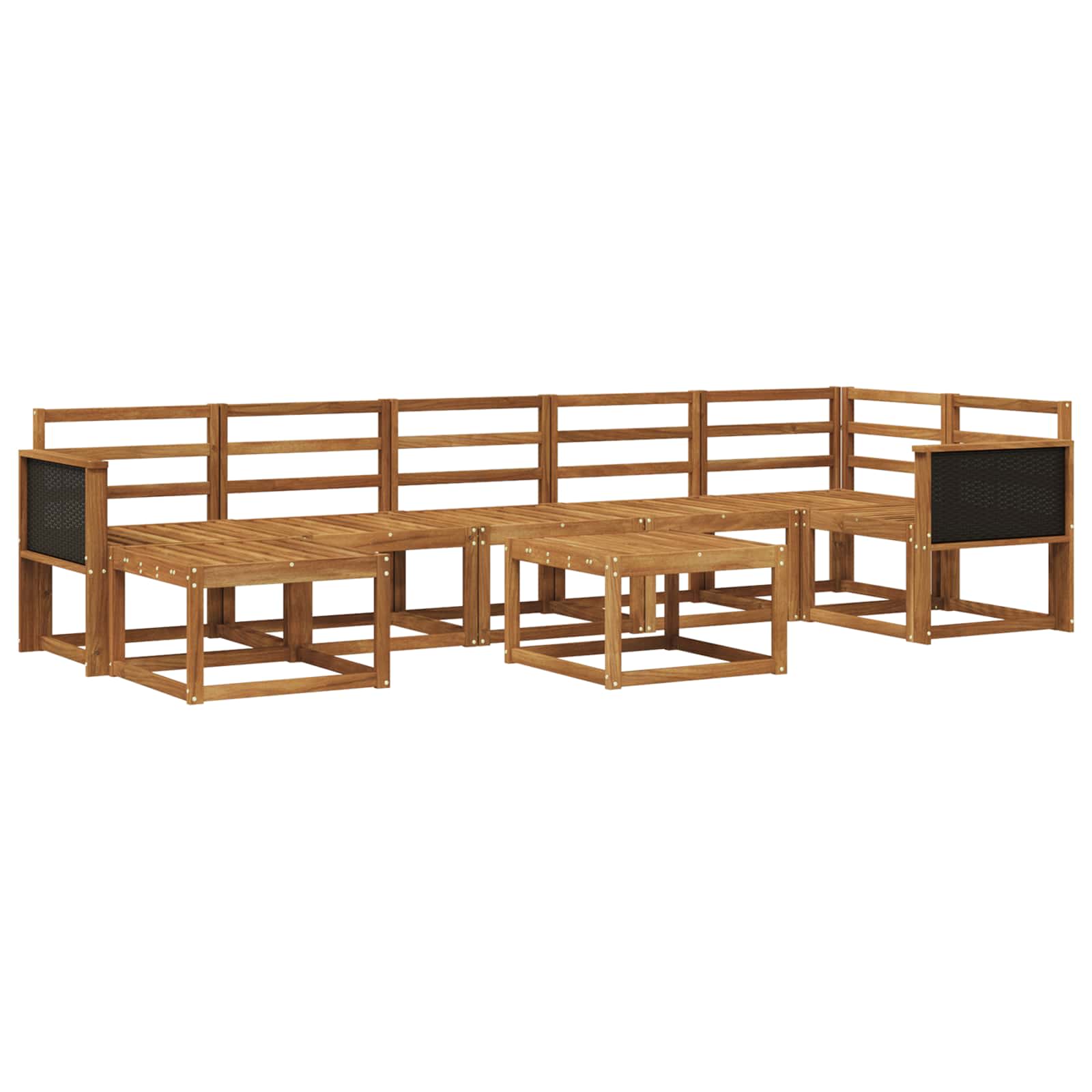 Buiten bankenset 8 pcs Naturel Massief Acaciahout is nu te koop bij PeponiXL, paradijselijk wonen!