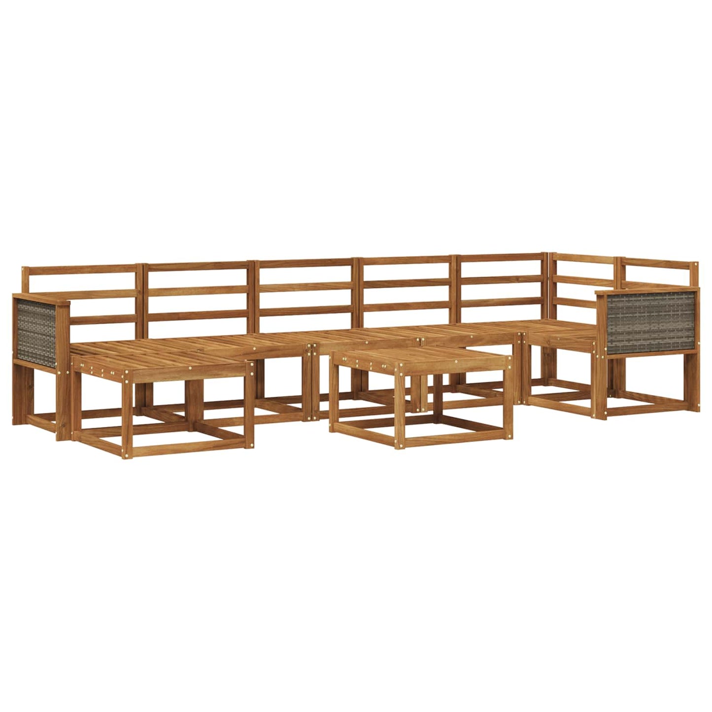 Buiten bankenset 8 pcs Naturel Massief Acaciahout is nu te koop bij PeponiXL, paradijselijk wonen!