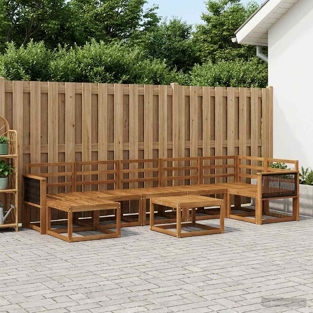 Buiten bankenset 8 pcs Naturel Massief Acaciahout is nu te koop bij PeponiXL, paradijselijk wonen!