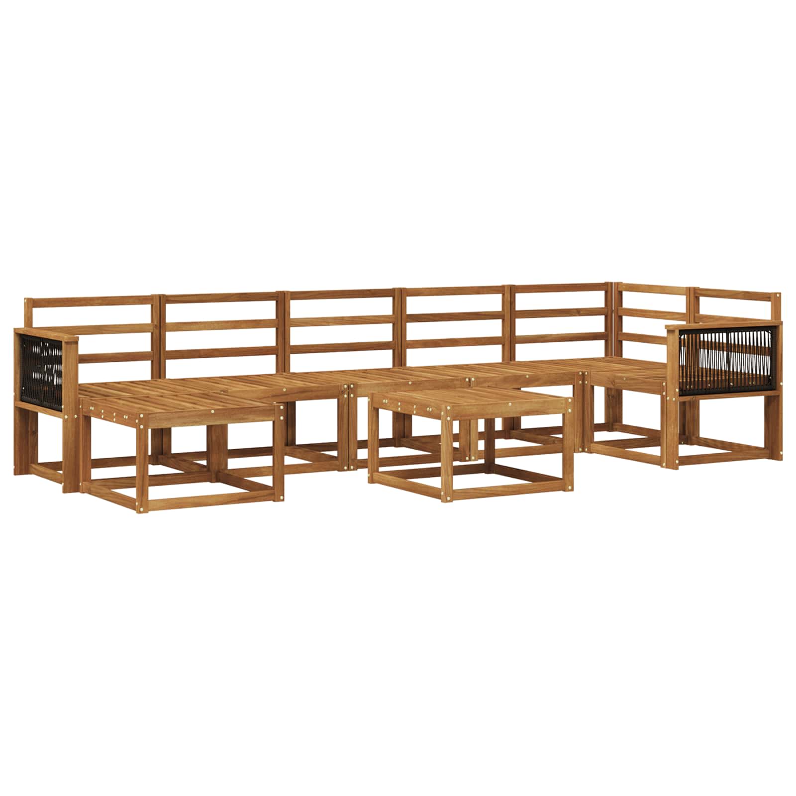 Buiten bankenset 8 pcs Naturel Massief Acaciahout is nu te koop bij PeponiXL, paradijselijk wonen!