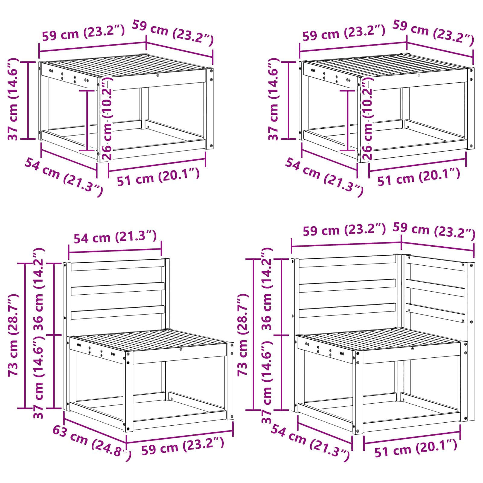 Buiten bankenset 8 pcs Naturel Massief Acaciahout is nu te koop bij PeponiXL, paradijselijk wonen!
