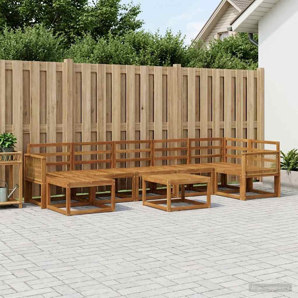Buiten bankenset 8 pcs Naturel Massief Acaciahout is nu te koop bij PeponiXL, paradijselijk wonen!
