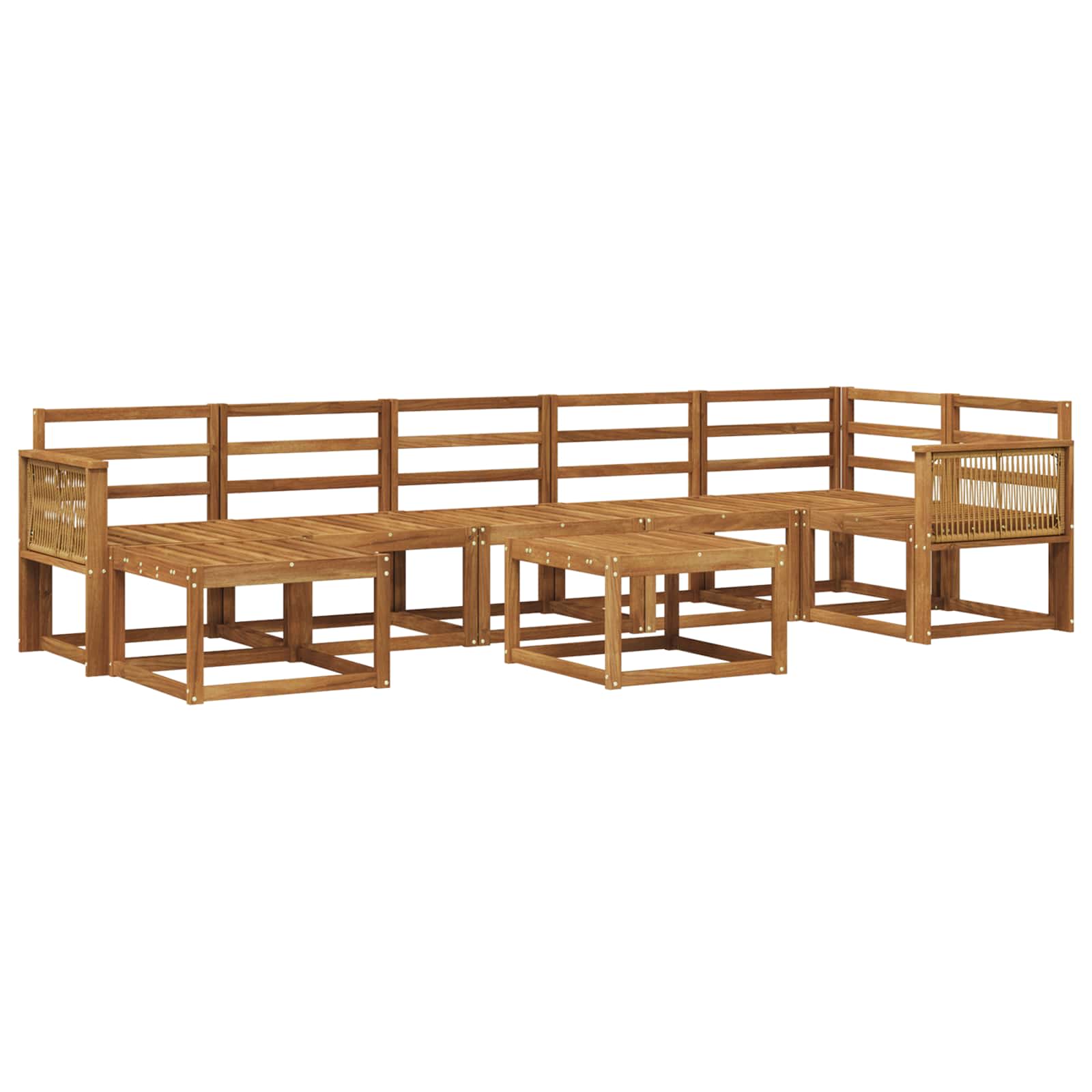 Buiten bankenset 8 pcs Naturel Massief Acaciahout is nu te koop bij PeponiXL, paradijselijk wonen!