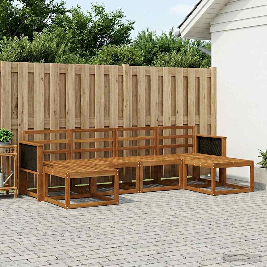 Buiten bankenset 6 pcs Naturel Massief Acaciahout is nu te koop bij PeponiXL, paradijselijk wonen!