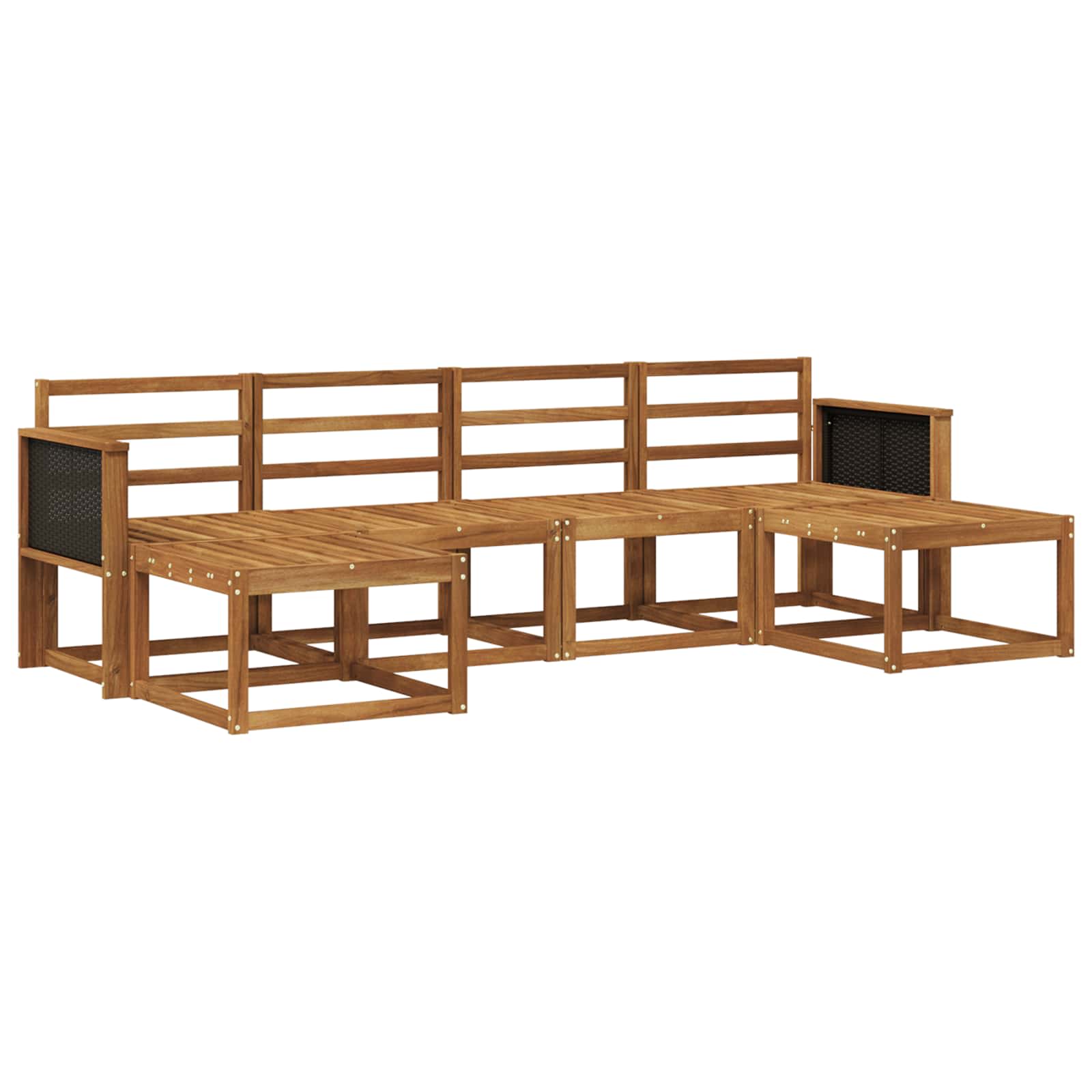 Buiten bankenset 6 pcs Naturel Massief Acaciahout is nu te koop bij PeponiXL, paradijselijk wonen!