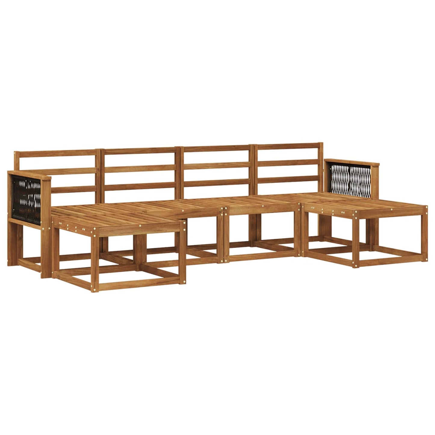 Buiten bankenset 6 pcs Naturel Massief Acaciahout is nu te koop bij PeponiXL, paradijselijk wonen!