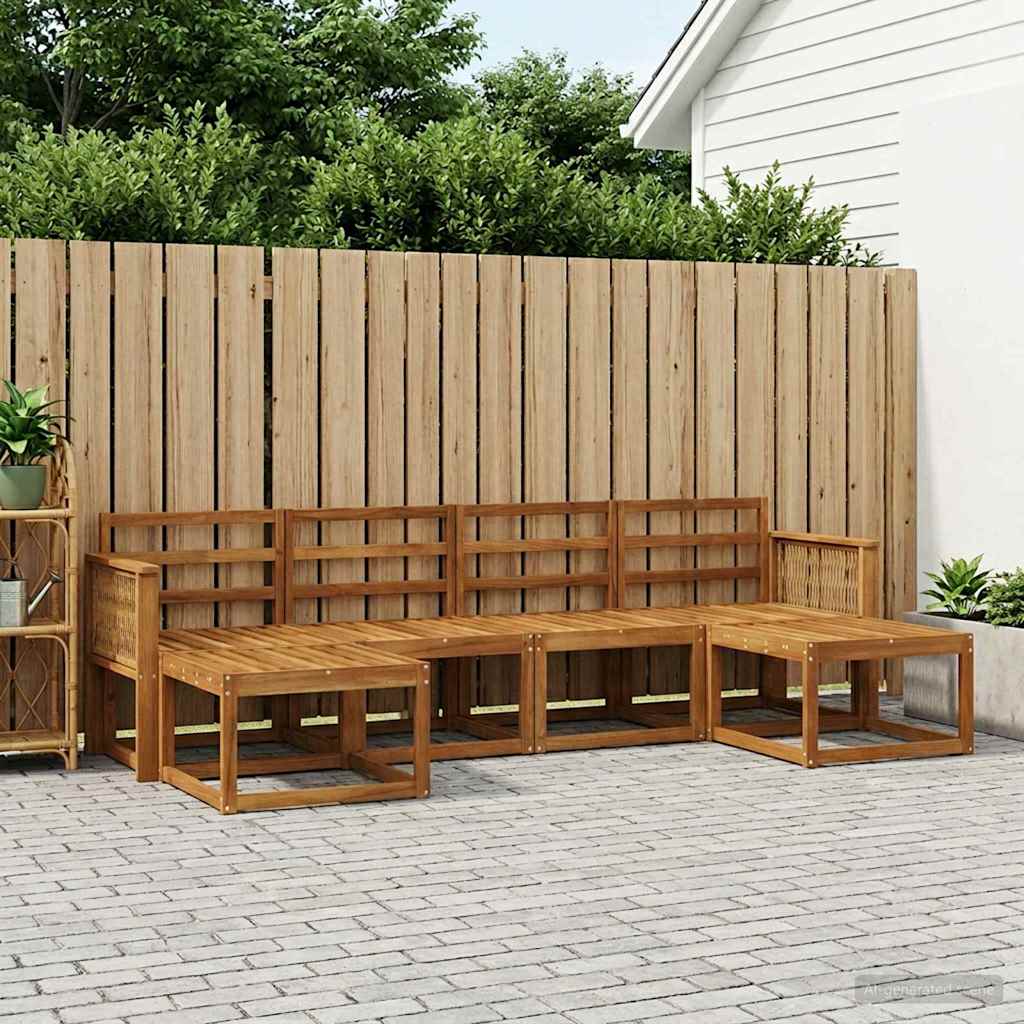 Buiten bankenset 6 pcs Naturel Massief Acaciahout is nu te koop bij PeponiXL, paradijselijk wonen!