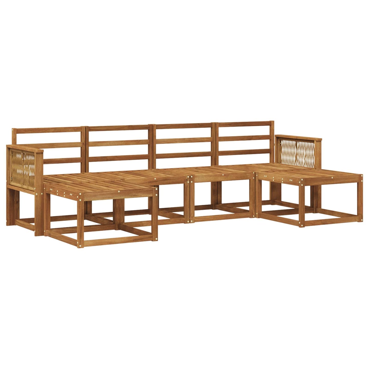 Buiten bankenset 6 pcs Naturel Massief Acaciahout is nu te koop bij PeponiXL, paradijselijk wonen!