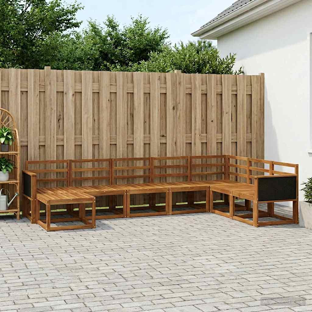 Buiten bankenset 8 pcs Naturel Massief Acaciahout is nu te koop bij PeponiXL, paradijselijk wonen!
