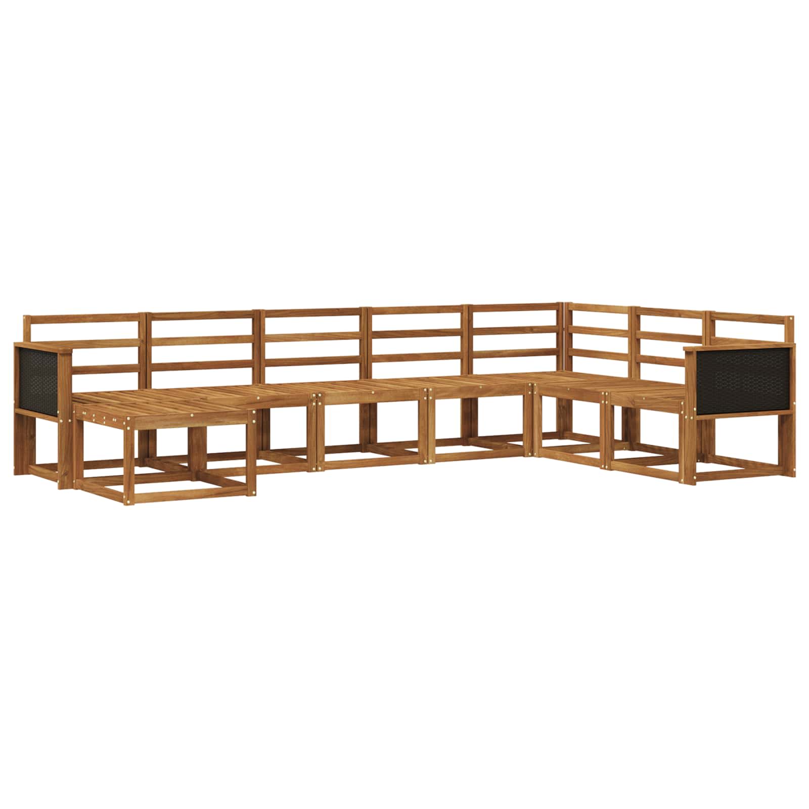 Buiten bankenset 8 pcs Naturel Massief Acaciahout is nu te koop bij PeponiXL, paradijselijk wonen!