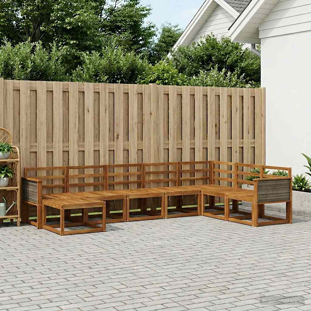 Buiten bankenset 8 pcs Naturel Massief Acaciahout is nu te koop bij PeponiXL, paradijselijk wonen!