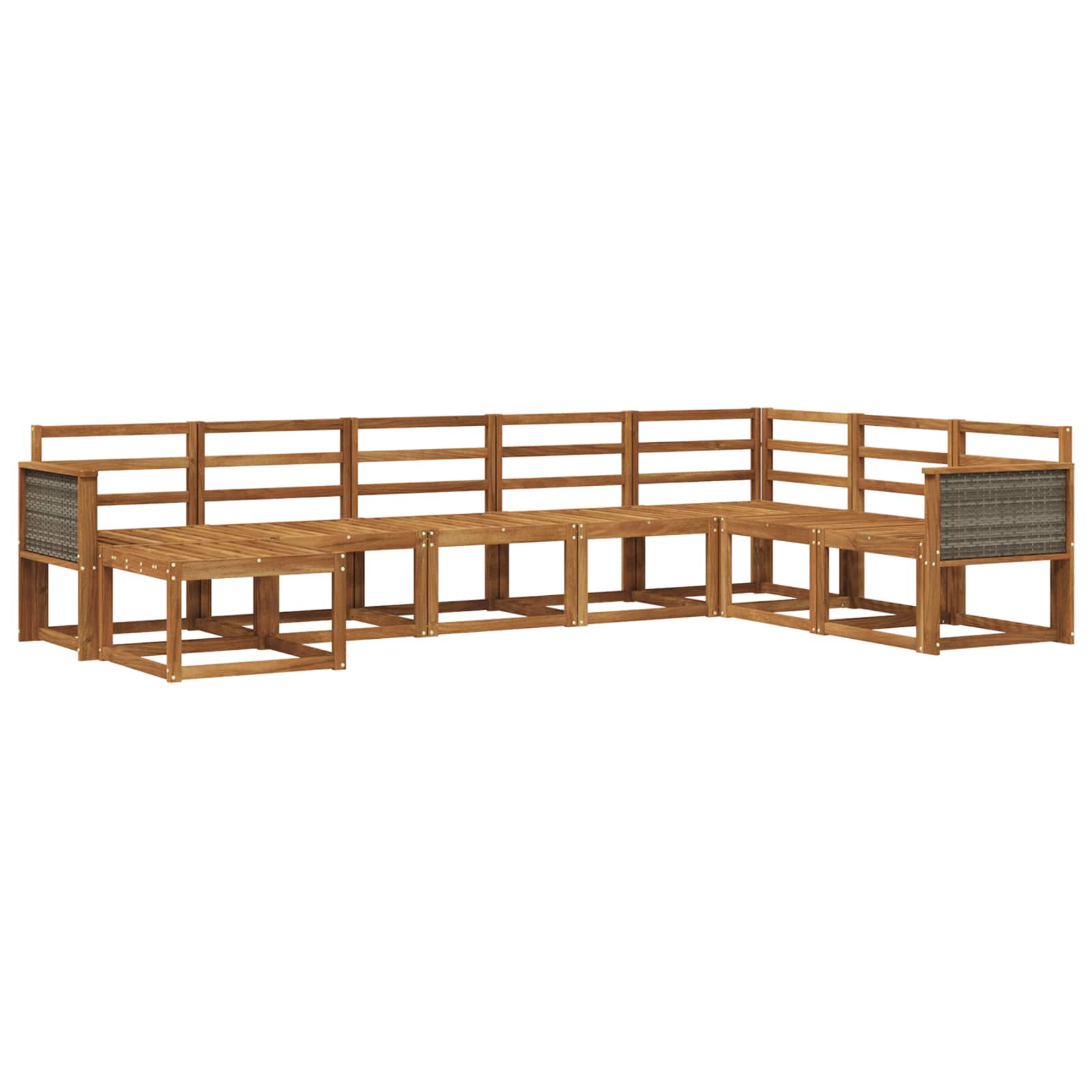 Buiten bankenset 8 pcs Naturel Massief Acaciahout is nu te koop bij PeponiXL, paradijselijk wonen!