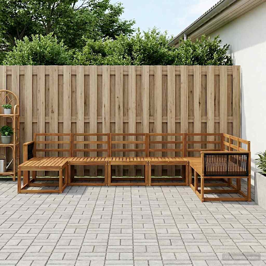 Buiten bankenset 8 pcs Naturel Massief Acaciahout is nu te koop bij PeponiXL, paradijselijk wonen!