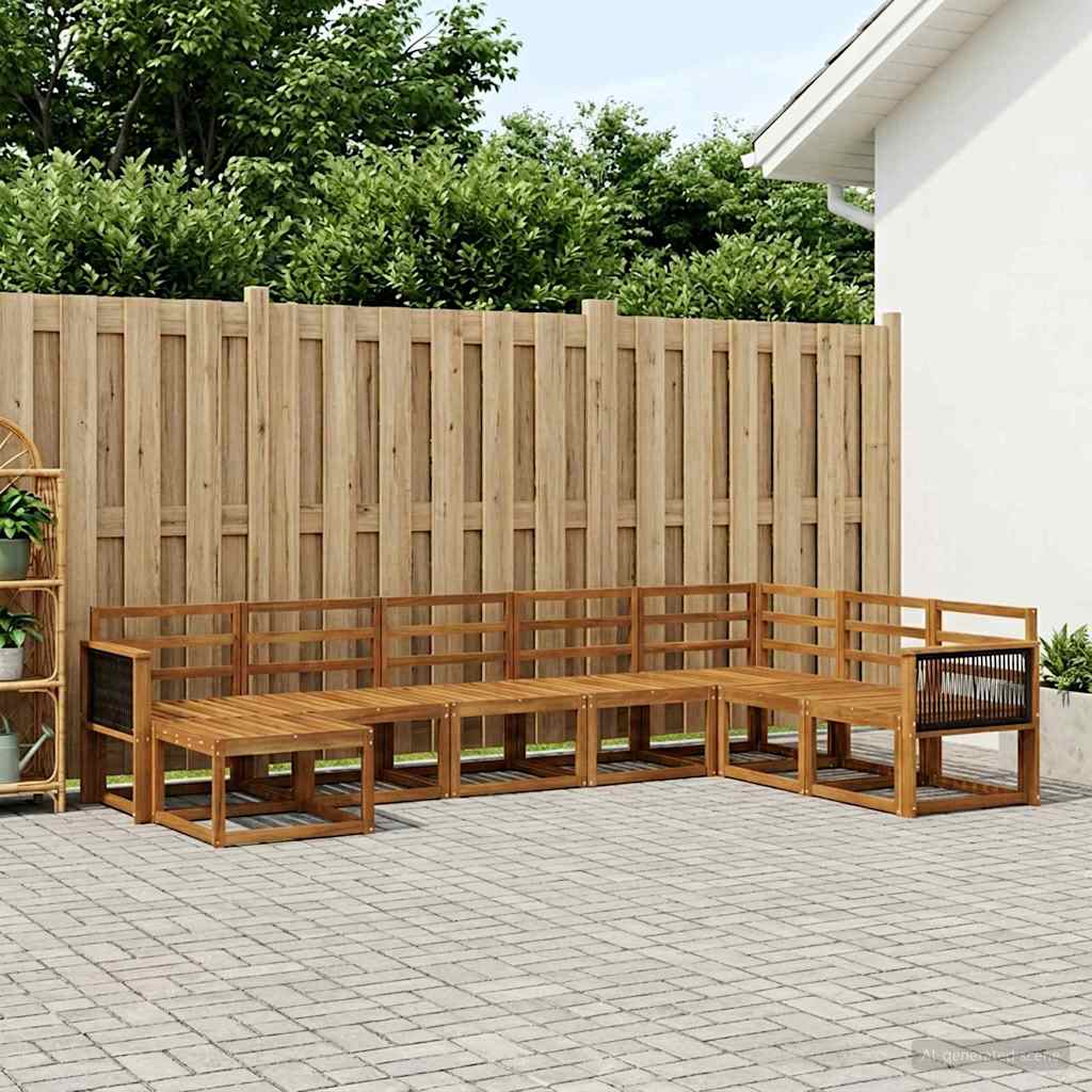Buiten bankenset 8 pcs Naturel Massief Acaciahout is nu te koop bij PeponiXL, paradijselijk wonen!
