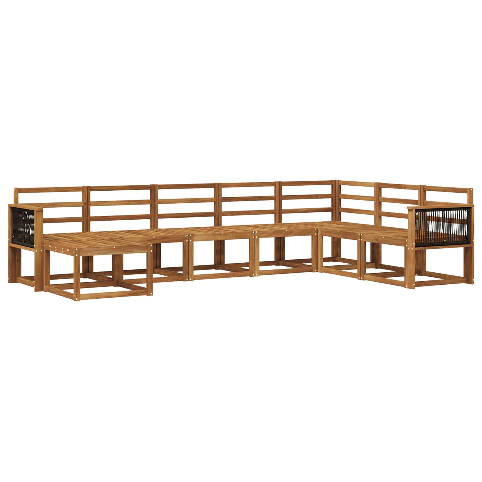 Buiten bankenset 8 pcs Naturel Massief Acaciahout is nu te koop bij PeponiXL, paradijselijk wonen!