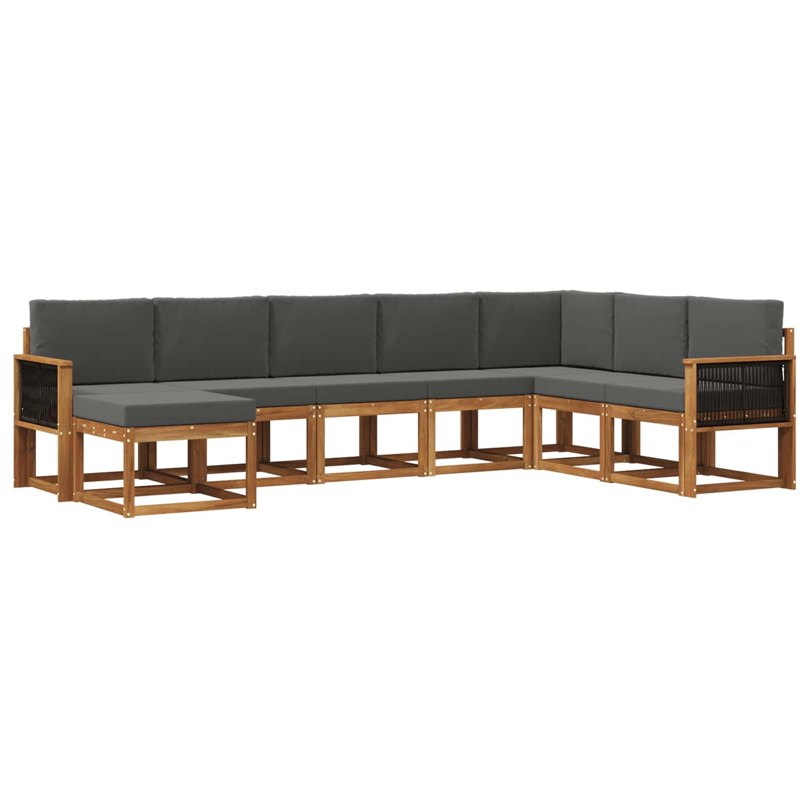 Buiten bankenset 8 pcs Natuurlijk en Antraciet is nu te koop bij PeponiXL, paradijselijk wonen!