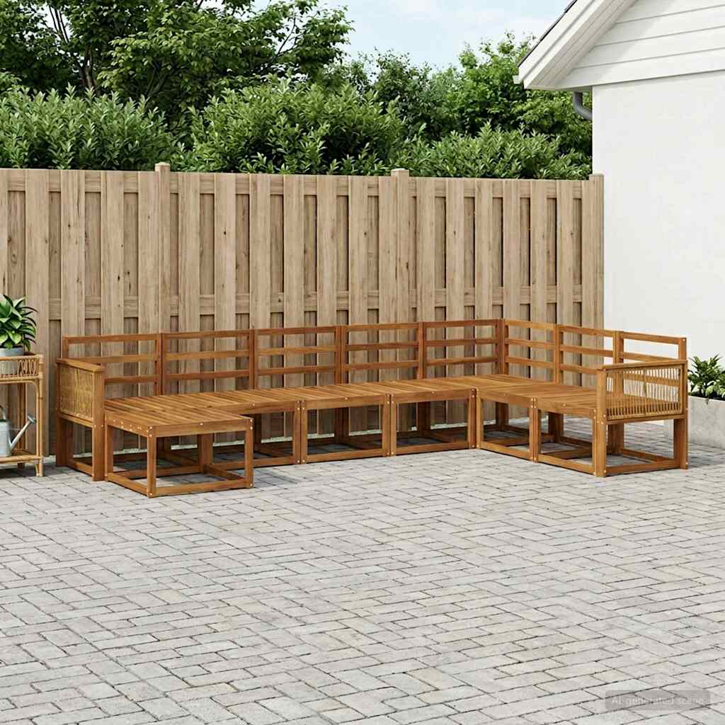 Buiten bankenset 8 pcs Naturel Massief Acaciahout is nu te koop bij PeponiXL, paradijselijk wonen!