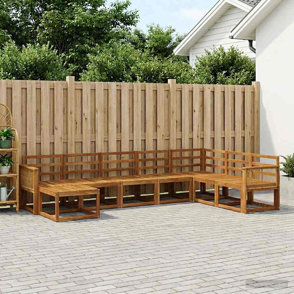 Buiten bankenset 8 pcs Naturel Massief Acaciahout is nu te koop bij PeponiXL, paradijselijk wonen!