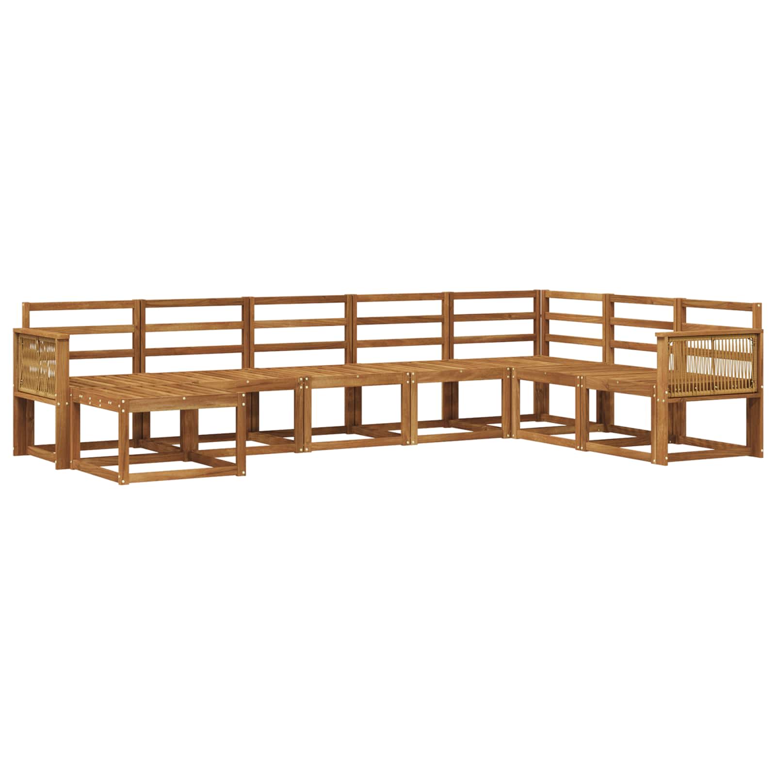 Buiten bankenset 8 pcs Naturel Massief Acaciahout is nu te koop bij PeponiXL, paradijselijk wonen!